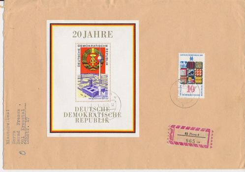 DDR Brief 1969 Block 28 + 1494 gelopen [1750], Postzegels en Munten, Brieven en Enveloppen | Buitenland, Brief, Ophalen of Verzenden