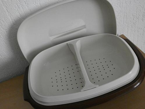 Tupperware serveerschaal duo, Huis en Inrichting, Keuken | Tupperware, Schaal, Bruin, Crème, Ophalen of Verzenden