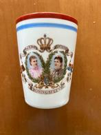 Herdenkingsbeker kroningsfeest Emma-Wilhelmina, Verzamelen, Koninklijk Huis en Royalty, Ophalen, Zo goed als nieuw, Nederland