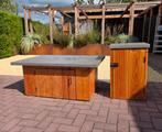 Vuurtafel zgan met cosi brander, Tuin en Terras, Ophalen, Zo goed als nieuw, Rechthoekig, Hout
