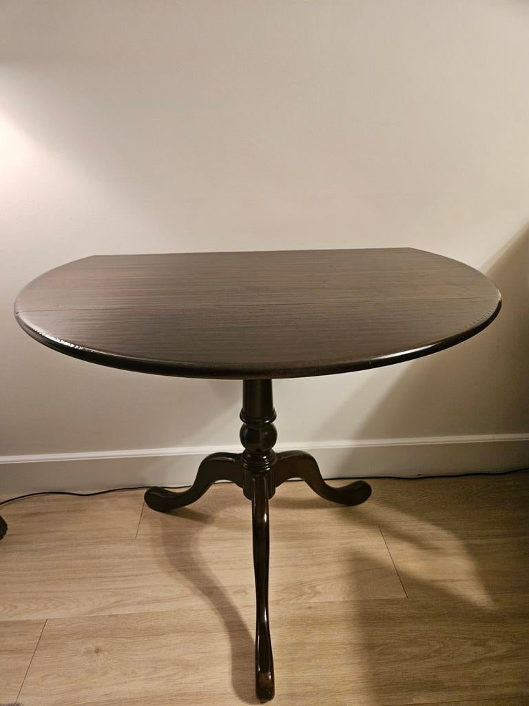 Klassieke houten ronde tafel met driepoot, Huis en Inrichting, Tafelonderdelen, 50 tot 100 cm, Rond, 50 tot 100 cm, Tafelblad