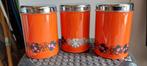 vintage brabantia oranje voorraaddozen, Huis en Inrichting, Woonaccessoires | Kandelaars en Kaarsen, Ophalen, Overige materialen