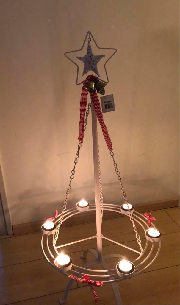 Kerst kroonluchter / wachinelichtjes met standaard, Huis en Inrichting, Woonaccessoires | Kandelaars en Kaarsen, Nieuw, Kandelaar
