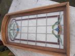 176,5hx89br Glas in lood raam eiken kader incl. kozijn, Ophalen, Gebruikt