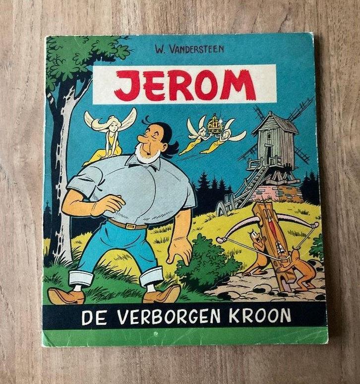 Jerom strip 1e druk 1962 tweekleurig de verborgen kroon, Boeken, Stripboeken, Gelezen, Eén stripboek, Ophalen of Verzenden