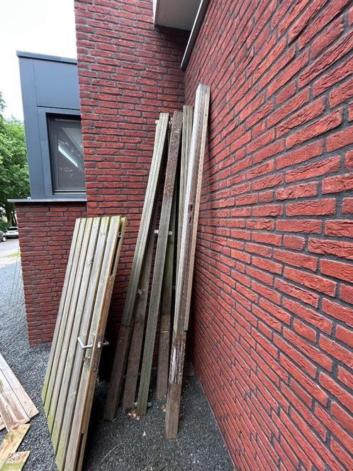 Hardhouten palen (2.65m lang, 8x8cm) - 10 stuks, Tuin en Terras, Palen, Balken en Planken, Gebruikt, Palen, 250 cm of meer, Hardhout