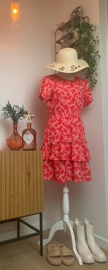 UP2FASHION kleurrijke zomerjurk met ruches-laagjes, mt S-M beschikbaar voor biedingen