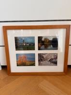 Houten fotolijst met passe partout voor 4 foto's, Ophalen of Verzenden, Gebruikt, Hout, 50 tot 75 cm