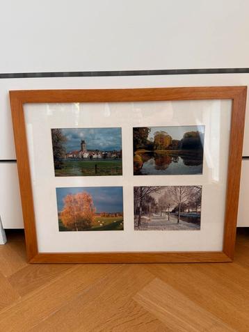 Houten fotolijst met passe partout voor 4 foto's beschikbaar voor biedingen
