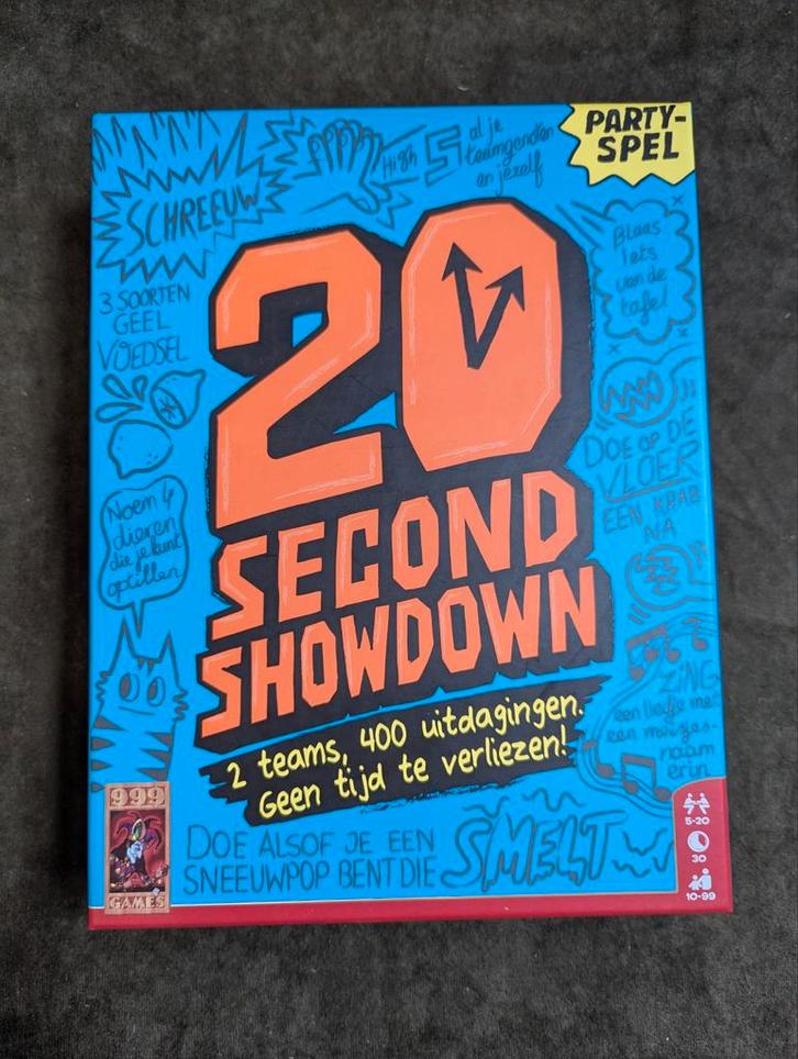 20 Second Showdown - Party Spel!, Hobby en Vrije tijd, Gezelschapsspellen | Bordspellen, Zo goed als nieuw, Drie of vier spelers