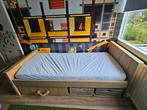 Mooi bed van steigerhout in greywash, 90 cm, Ophalen of Verzenden, Eenpersoons, Zo goed als nieuw