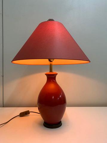 Vintage Chinese lamp – ossebloedrood met Bagua-symbool beschikbaar voor biedingen