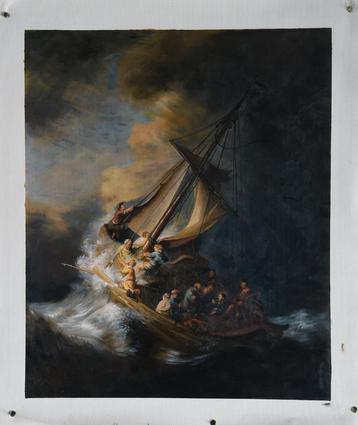 Olieverf replica Rembrandt: Christus op het meer van Galilea beschikbaar voor biedingen
