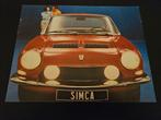 Brochure Simca Coupé 1200 S 1967, Ophalen of Verzenden, Zo goed als nieuw, Overige merken
