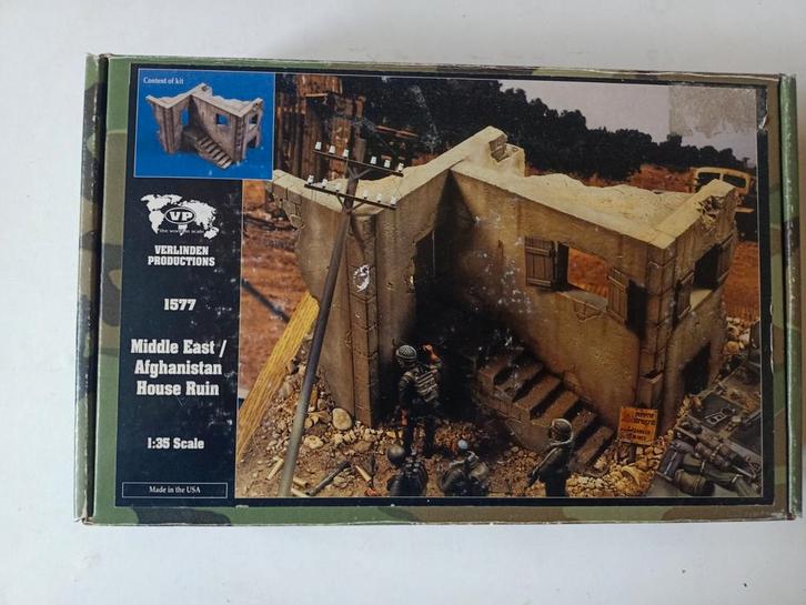 Verlinden 1577 1/35 Midden-Oosten / Afghanistan Huis Ruïne, Hobby en Vrije tijd, Modelbouw | Auto's en Voertuigen, Zo goed als nieuw