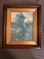 Schilderij van een vrouw bij een beek, Antiek en Kunst, Ophalen of Verzenden