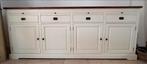 Wit houten dressoir met donker bovenblad, Huis en Inrichting, Kasten | Dressoirs, Ophalen, Gebruikt, Landelijk, 200 cm of meer