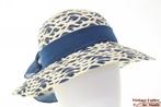 Dames zomerhoed Hawkins blauw en cremewit 54-57 nieuw 1size, Hoed, Hawkins, Nieuw, One size fits all