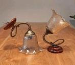 Set vintage wandlampen messing glas, Antiek en Kunst, Antiek | Lampen, Ophalen of Verzenden