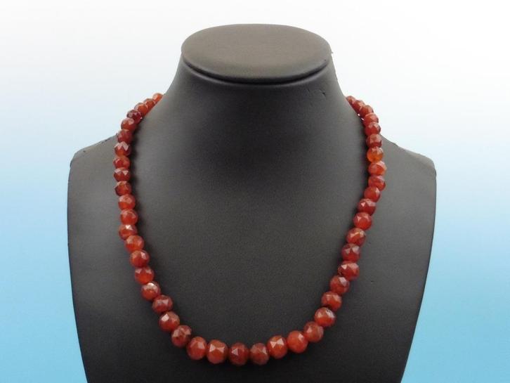 Carneolen collier met gouden slot                        D34, Sieraden, Tassen en Uiterlijk, Antieke sieraden, Ketting, Overige materialen