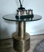 Bijzettafel BRONS MARMER modern 60 doorsnee, Huis en Inrichting, Tafels | Bijzettafels, Ophalen, Minder dan 55 cm, Rond, Zo goed als nieuw