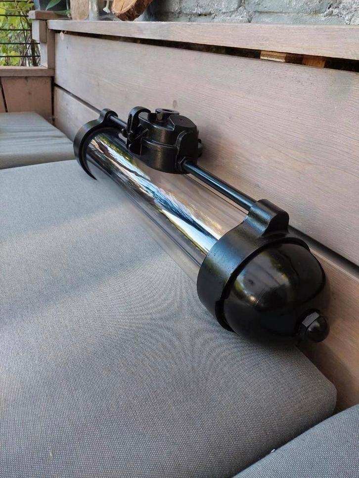 STOER!!! Industriële TL lamp LED bully! Hellux., Huis en Inrichting, Lampen | Hanglampen, Gebruikt, Minder dan 50 cm, Metaal, Ophalen of Verzenden