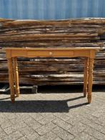 iepenhouten side table met lade, Ophalen, Gebruikt, 100 tot 150 cm, Overige houtsoorten