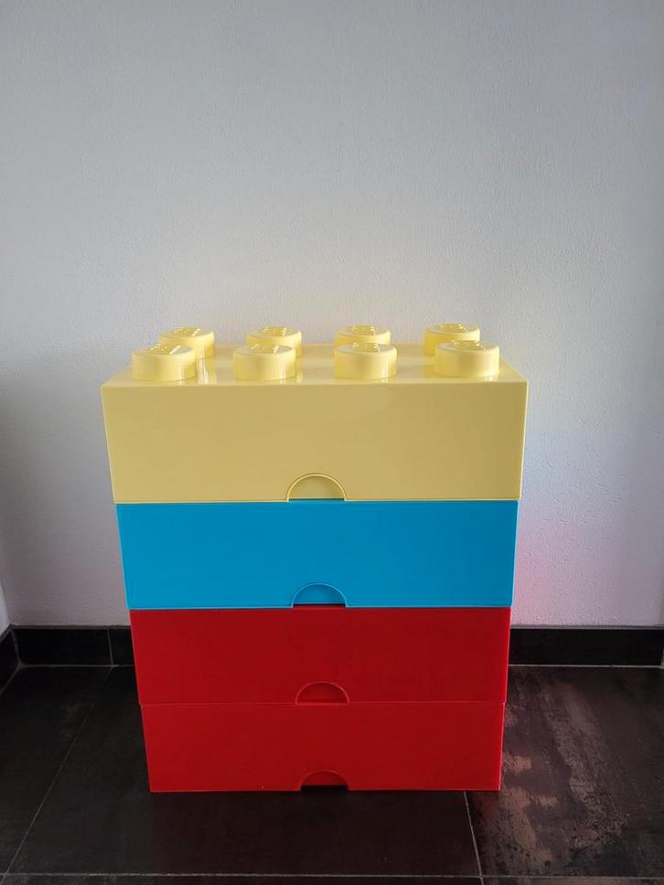 LEGO Duplo Opbergbox Brick 8 - Geel, Blauw, Rood, Kinderen en Baby's, Speelgoed | Duplo en Lego, Gebruikt, Duplo, Ophalen
