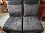 4 Donkergrijze Eetkamerstoelen, Ophalen, Gebruikt, Grijs, Vier