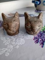 Vintage Zandsteen Kattenkoppen,Egyptische katten koppen, Ophalen of Verzenden, Gebruikt, Dier