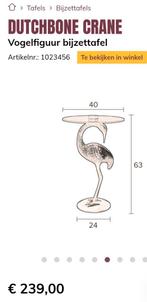 Bijzet tafel met vogel design. De Dutchbone design. Crane., 45 tot 60 cm, Minder dan 55 cm, Gebruikt, Rond