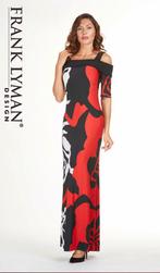 Frank Lyman elegante lange jurk zwart wit rood dessin 38, Kleding | Dames, Maat 38/40 (M), Overige kleuren, Verzenden, Nieuw