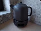Steinzeit design theepot met warmhouder zwart keramiek 1,3l, Keramiek, Overige typen, Ophalen of Verzenden, Zo goed als nieuw