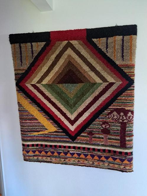 Handgemaakt Wandkleed - Geometrisch Design, Antiek en Kunst, Antiek | Kleden en Textiel, Ophalen