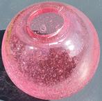Vaas oud roze doorzichtig dik zwaar glas kristal, Antiek en Kunst, Antiek | Glas en Kristal, Ophalen of Verzenden