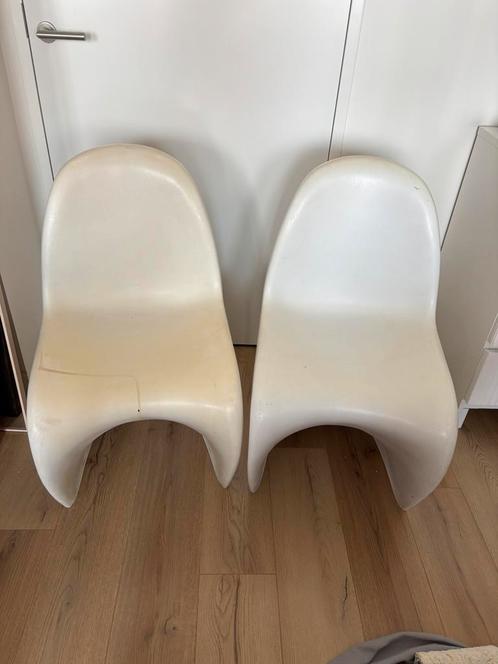 Moderne eetkamerstoelen - design, Huis en Inrichting, Stoelen, Zo goed als nieuw, Twee, Wit, Ophalen
