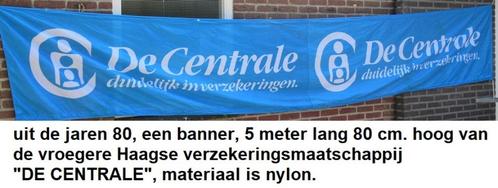 DE CENTRALE VERZEKERINGEN, 5 meter lange nylon banner, Verzamelen, Merken en Reclamevoorwerpen, Zo goed als nieuw, Overige typen