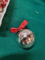 Kerstballen zilver retro glas rode strikjes [a667], Diversen, Kerst, Ophalen of Verzenden