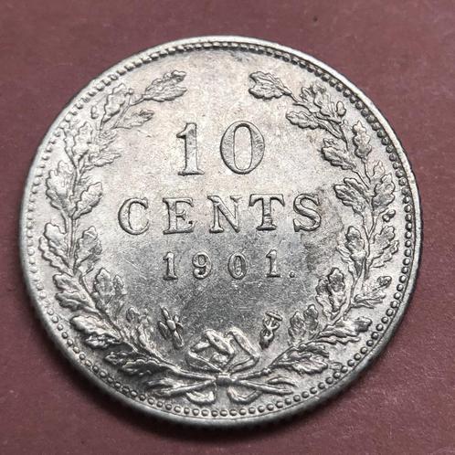 10 cent 1901. Zfr., Postzegels en Munten, Munten | Nederland, Losse munt, 10 cent, Koningin Wilhelmina, Zilver, Ophalen of Verzenden