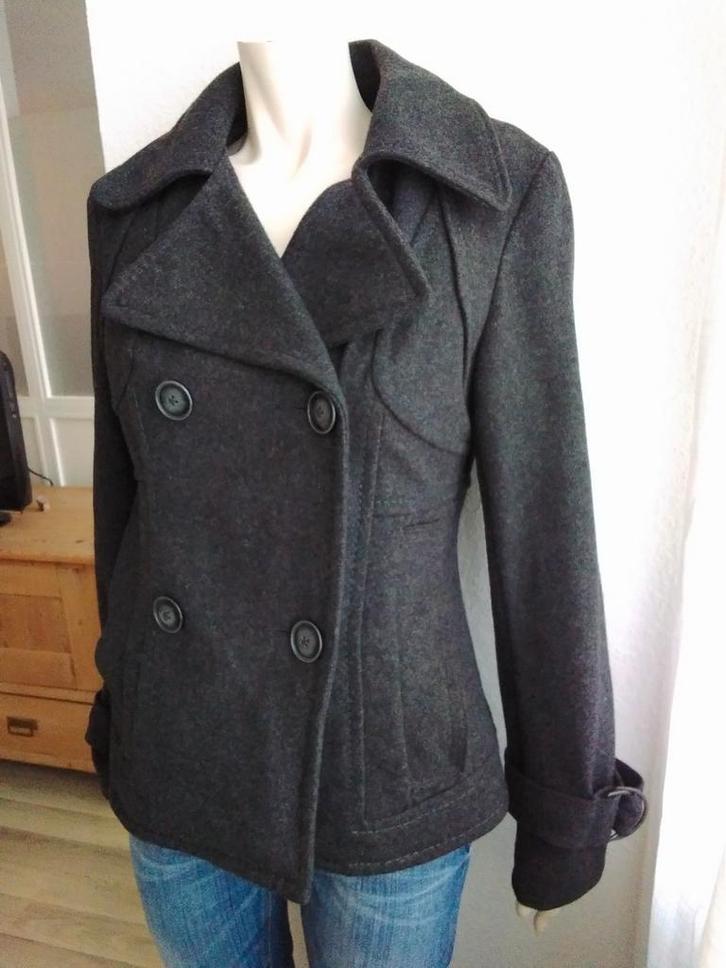 Zgan antraciet wollen jas vh duitse kwaliteitsmerk Spoom 36, Kleding | Dames, Jassen | Winter, Zo goed als nieuw, Maat 36 (S)