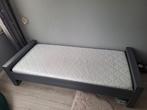 Woood Dennis 1-persoonsbed grijs, Ophalen, 85 tot 100 cm, Zo goed als nieuw, Matras