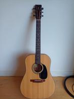 Linkshandige semi-acoustische gitaar van massief walnoothout, Ophalen, Gebruikt, Western- of Steelstringgitaar, Met (piezo-)element