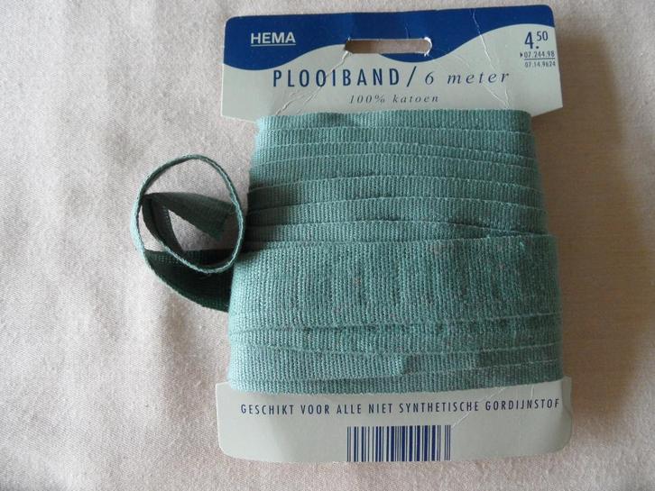 plooiband - gordijnband - legergroen, Hobby en Vrije tijd, Naaien en Fournituren, Nieuw, Lint, Band of Elastiek, Ophalen of Verzenden