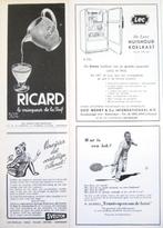 9 vintage advertenties reclames van div. producten 1955, Verzenden, Gebruikt