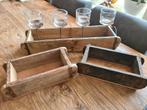 Brocante oude steenmallen en lange steenmal met theelichteb, Huis en Inrichting, Minder dan 50 cm, Ophalen of Verzenden, Zo goed als nieuw