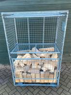 Stalen rolcontainers | Transportwagens | 1m3 Houtopslag, Ophalen of Verzenden, Transportkar