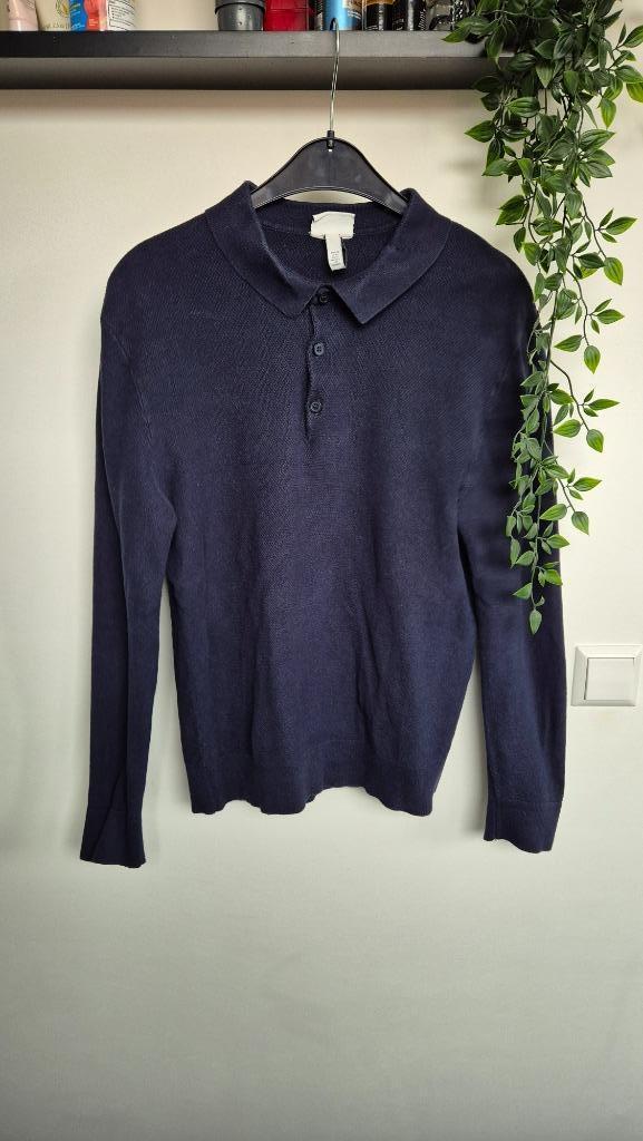 H&M heren polo Regular Fit | Donkerblauw | Maat XS, Kleding | Heren, Polo's, Zo goed als nieuw, Maat 46 (S) of kleiner, Blauw