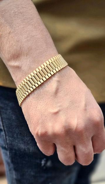 Prachtige Rolex schakel zilver armband verguld met 18k beschikbaar voor biedingen