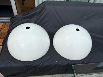 2 x metaal plafondlamp 1/2ball 50cm zonder electra beschikbaar voor biedingen