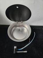 Ronde Dometic wasbak, spoelbak met glazen klep, Caravans en Kamperen, Camper-accessoires, Ophalen of Verzenden, Zo goed als nieuw